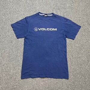 Volcom Graphic T-Shirt Small Blue Short Sleeve Skate Surf Logo Tee